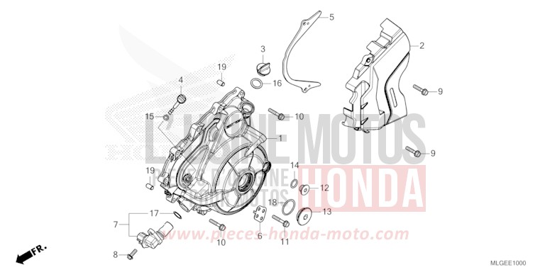 COUVERCLE DE GENERATRICE de Africa Twin GRAND PRIX RED (R380B) 2023